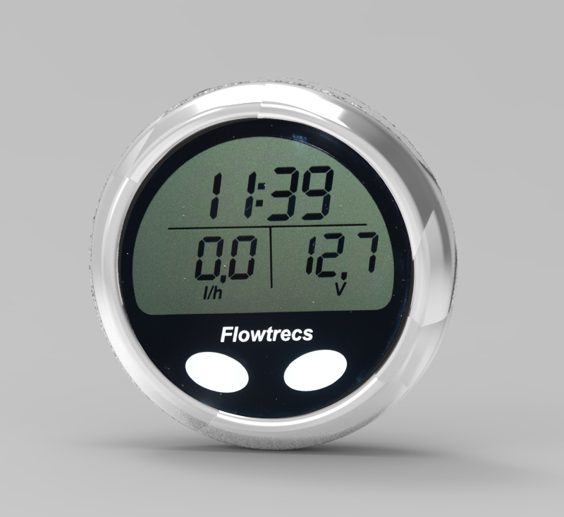 Okrągły miernik Flowtrecs Inox z wyświetlaczem LCD